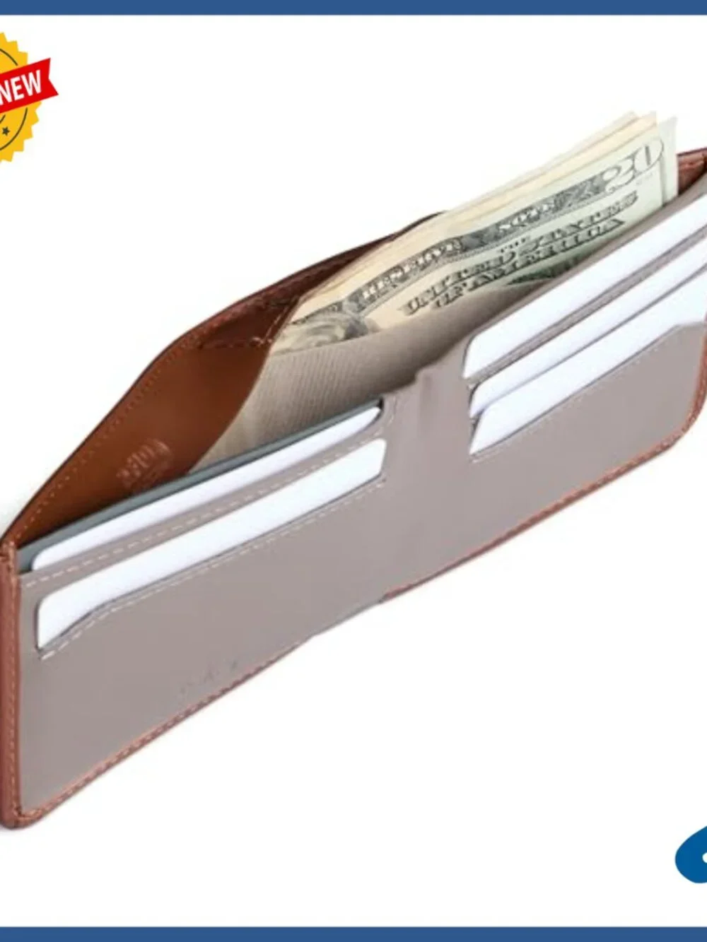 Slim Leather Bifold Wallet RFID Protected Holds 12 Cards Coin Pouch